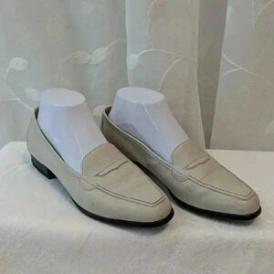Rockport Off-White Leather Loafers Size 7.5